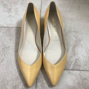 Anne Klein Leather Yellow Heels (Size 9.5)